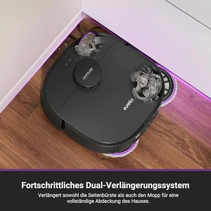EUREKA J15 Max Ultra Roboterstaubsauger, 22000 Pa Saugleistung, Selbstreinigung mit heißem Wasser, Akku 6400 mAh, Allroad-Technologie, IntelliView AI 2.0 – Bild 6