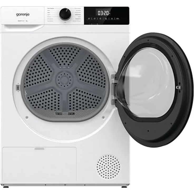 Gorenje DHNE83 Trockner/Kondensation mit Wärmepumpe / 8KG / 15 Programme/TwinAir/Feuchtesensor/Zeitverzögerung/Lieblingsprogramme/LED Display/EEK: A+++, weiß