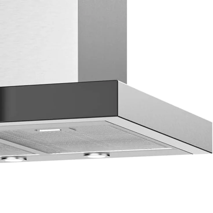 Oranier Wandhaube 60 cm Edelstahl - breite Abluft Dunstabzugshaube mit Glasfront - Abzugshaube mit 3 Leistungsstufen - weiße LED Anzeigen - SIRIA60E1 – Bild 3