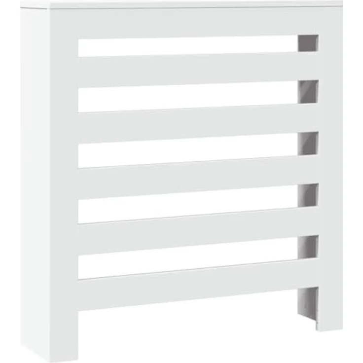 vidaXL Heizkörperverkleidung Weiß, Holzwerkstoff mit modernem Latten-Design, 78x20x82 cm – Bild 1