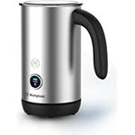 WESTINGHOUSE Milchaufschäumer Elektrisch Basic-Serie, 200 ml Fassungsvermögen, Antihaftbeschichtung, warmer und kalter Milchschaum, für Cappuccino, Latte Macchiato und Kakao, 360°Basis, silber