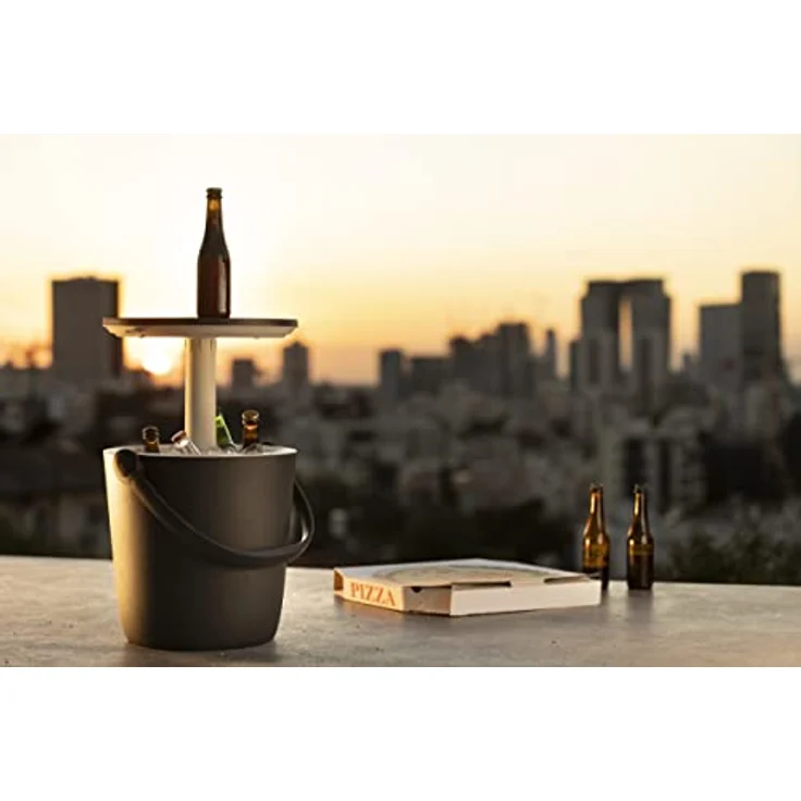 Keter Outdoor-Flaschenkühler Go Bar, 15 L stufenlos ausziehbare Tischplatte isoliertes Doppelwand-System, Graphit – Bild 5