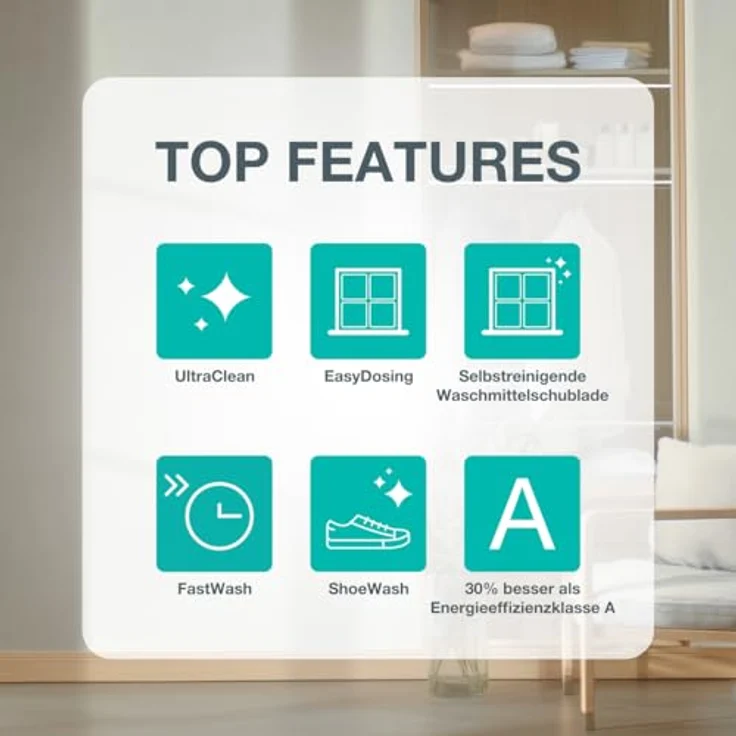 Gorenje W5G484A3P1 Waschmaschine 8 kg, 1400 U/min., WiFi-fähig, AdaptTech, UltraClean, weiß – Bild 3