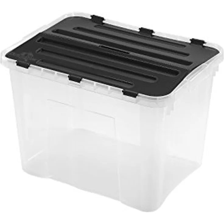 Heidrun Dragon Box, Aufbewahrungsbox mit zerlegbarem Deckel, Schwarz, 49 x 36 x 24 cm, 42 L