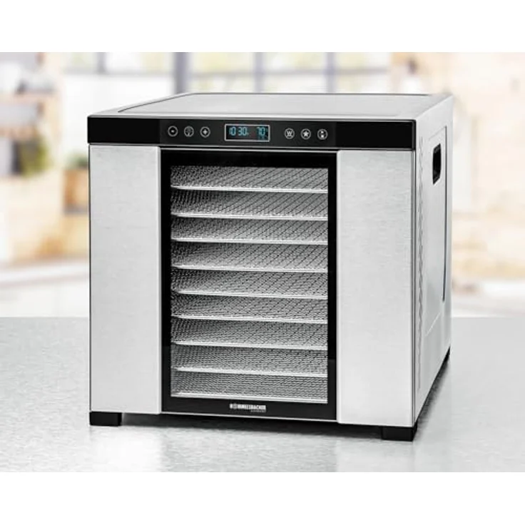 Rommelsbacher Dörrautomat DA 1050, 1,6 m² Dörrfläche, 10 Edelstahl-Dörrtabletts, Warmhaltefunktion, 99 Std. Zeitschaltuhr, Temperatur einstellbar (35 °C – 75 °C) – Bild 4