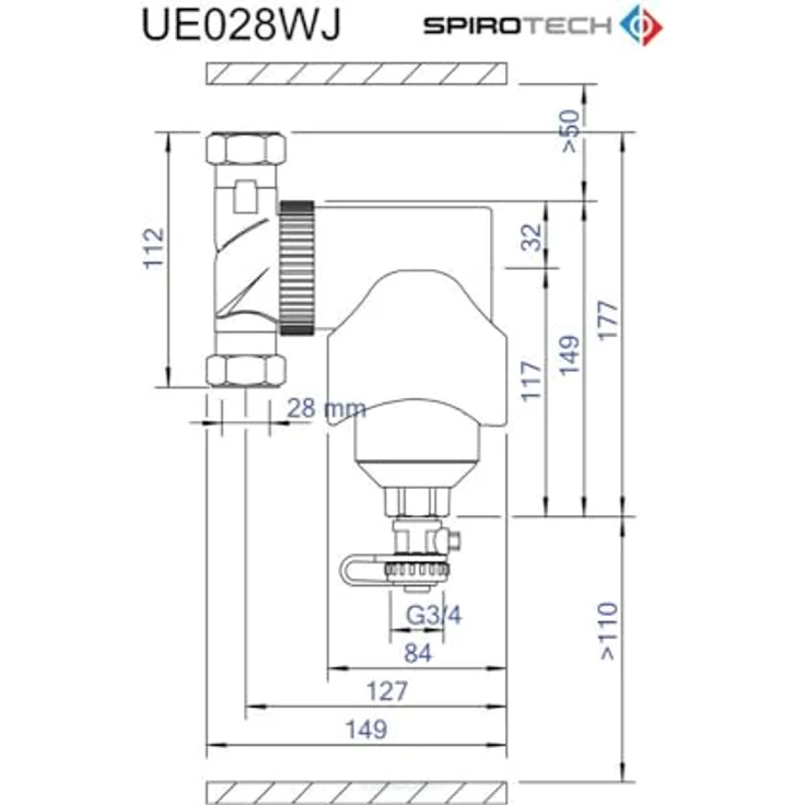 BWT Schlammabscheider SpiroTrap MB3, 22mm Klemmanschluss, abnehmbarer Magnet, 10bar Druck – Bild 2
