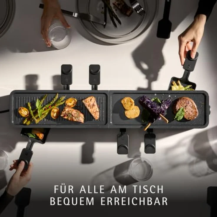 WMF Lono Long Raclette, Long-Form Grillgerät mit 2 getrennten Platten und keramischer Antihaftbeschichtung – Bild 2