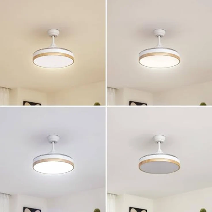 Lindby LED-Deckenventilator Oras, weiß, DC-Motor, leise, einstellbare Lichtfarbe, Ø 107 cm, Fernbedienung – Bild 4