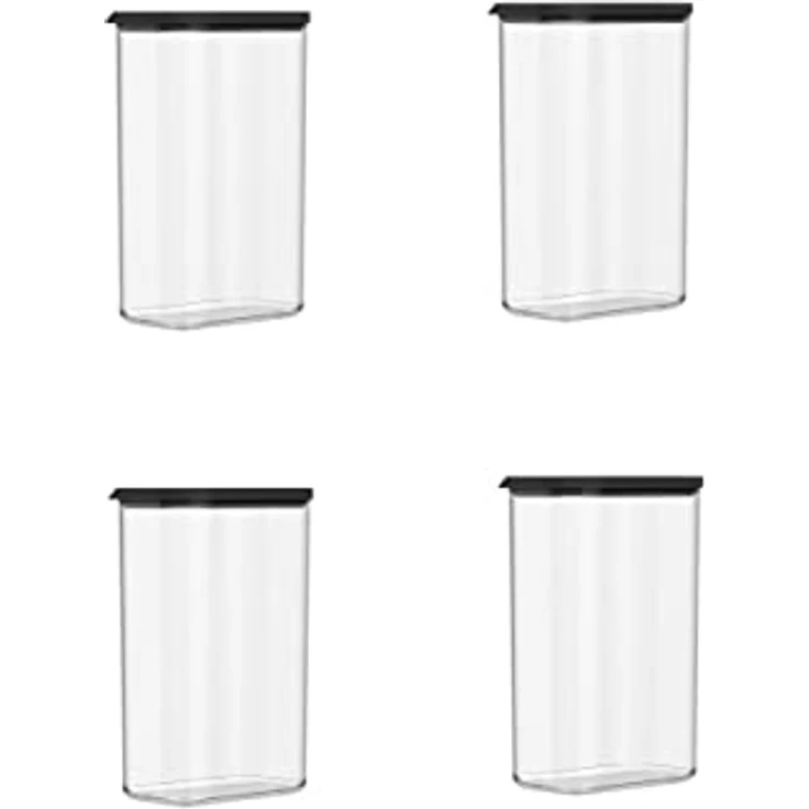 Mepal 4-tlg Vorratsdosen Spar-Set Modula 2000 ml Schwarz/Black Edition - Luftdichter Behälter für trockene Lebensmittel – Bild 1
