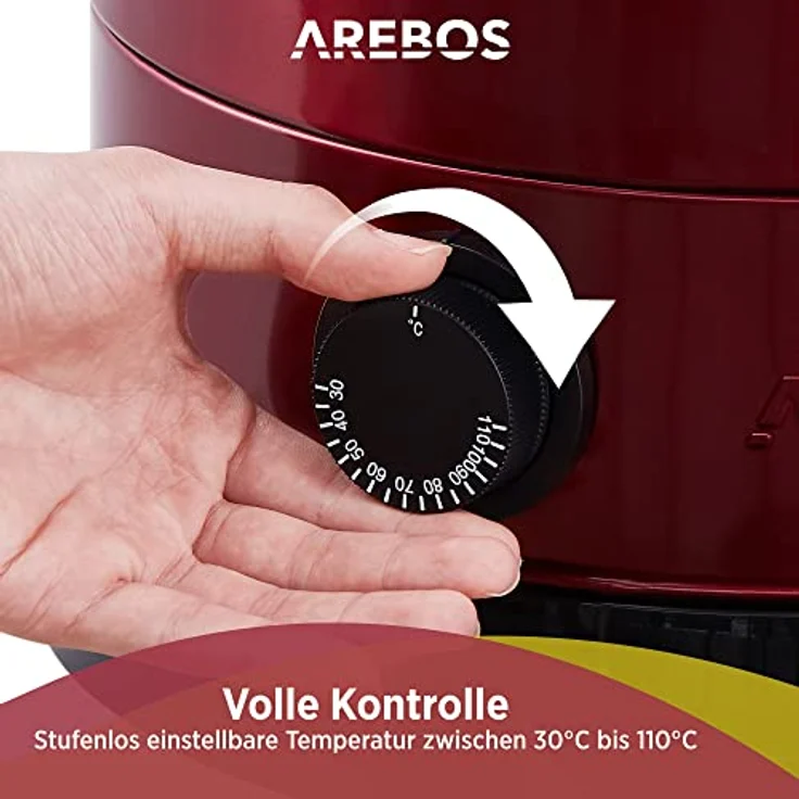 Arebos Einkoch- und Glühweinautomat AR-HE-GKE88R, 8,8 L, Edelstahl, mit Überhitzungsschutz und Temperatureinstellung 30-110°C, 950 W – Bild 6