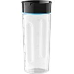 Braun Household MultiQuick 5 Vario Fit Sportflasche mit Trinkdeckel - Smoothie Becher für unterwegs, spülmaschinenfest, 600 ml, schwarz/blau