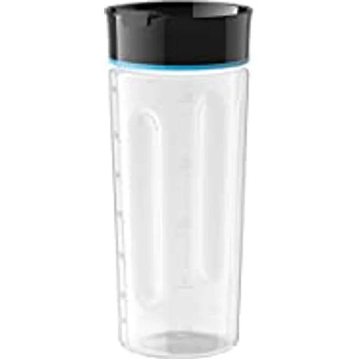Braun Household MultiQuick 5 Vario Fit Sportflasche mit Trinkdeckel - Smoothie Becher für unterwegs, spülmaschinenfest, 600 ml, schwarz/blau – Bild 1