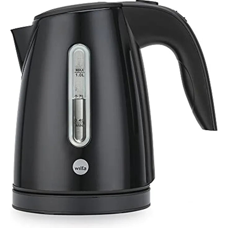 WILFA RAPIDS MINI WK2GB-1500 Wasserkocher, 1 Liter, 1500 Watt, außenliegende Wasserstandsanzeige, schwarz