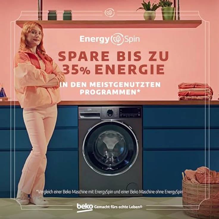 Beko BM3WFU4741W1 Waschmaschine, 7kg Frontlader mit SteamCure, Coldwash und ProSmart Inverter Motor, Weiß – Bild 2