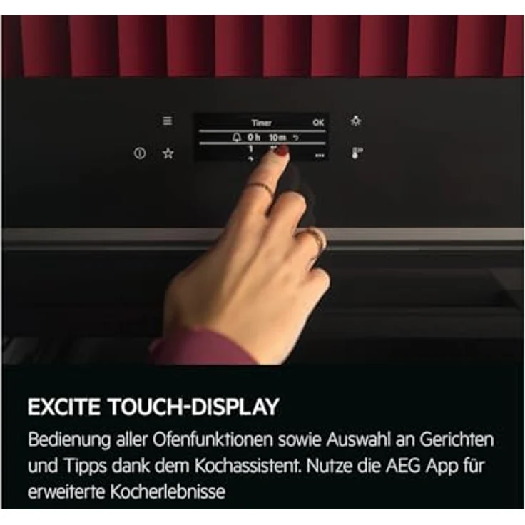 AEG OE7P621AK Pyrolyse Einbauherd Schwarz, 17 Backofenfunktionen, MaxiKlasse, Kerntemperatursensor – Bild 5