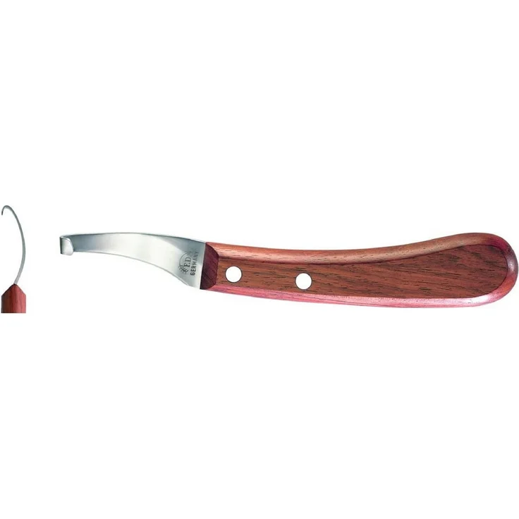 F. DICK Vielzweckmesser Dick Hufmesser 62465000 DICK-ASCOT-CURVED für Rechtshänder, Palisanderholzgriff, hochwertiger Carbon-Spezialstahl