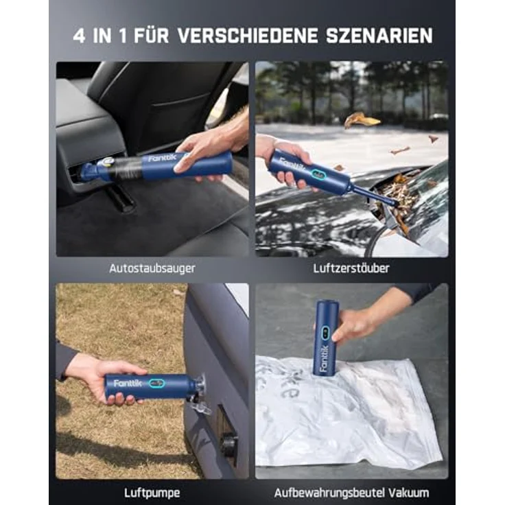 Fanttik V8 Blue, kabelloser Nass- und Trockensauger mit 19.000 Pa Saugleistung, 4-in-1 Funktionen und HEPA-Filter – Bild 2