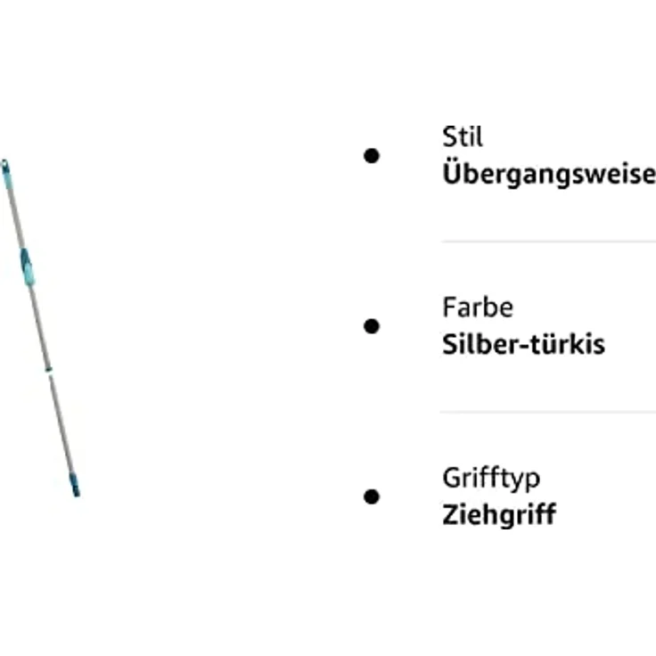 Leifheit 89114 Drillstiel CLEAN Twist Evo, Silber-türkis, – Bild 3