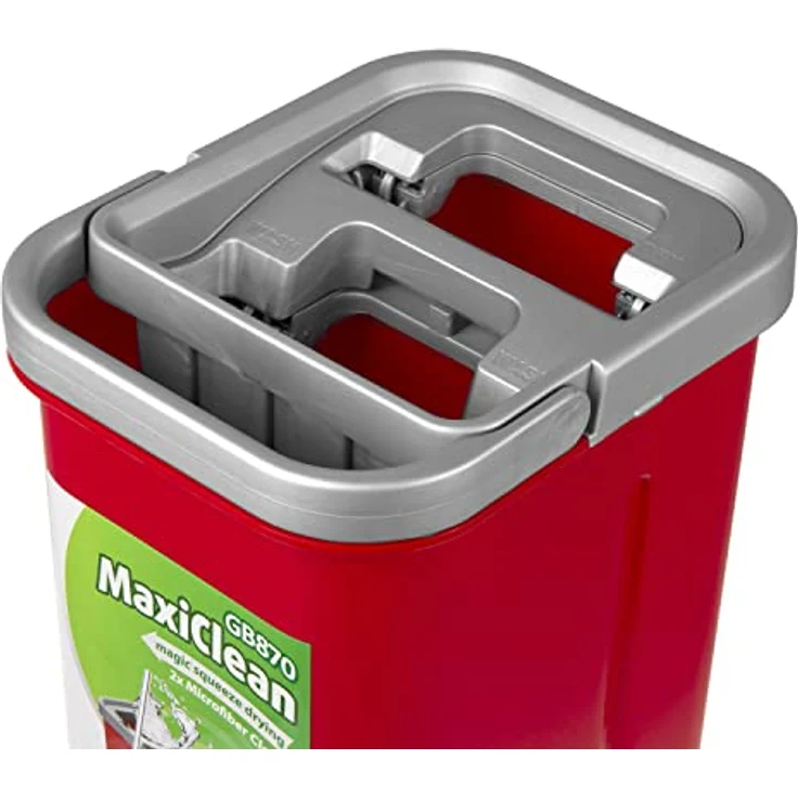 Green Blue GB870 MaxiClean Flachmopp Set mit 2 in 1 Putzeimer 5,7L Wischmop Set Bodenwischer Mopp Mop Reinigungssystem Reiniger 360° Drehbarer Moppkopf (Flach-Mopp und Eimer Set + 2x Ersatzbezüge) – Bild 2