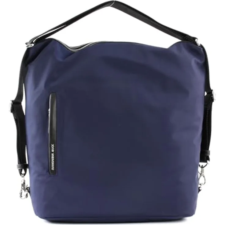 Mandarina Duck Hunter Hobo Backpack VCT10, 2in1 Rucksack-Tasche aus Polyester, großes Hauptfach für A4-Ordner, schwarz