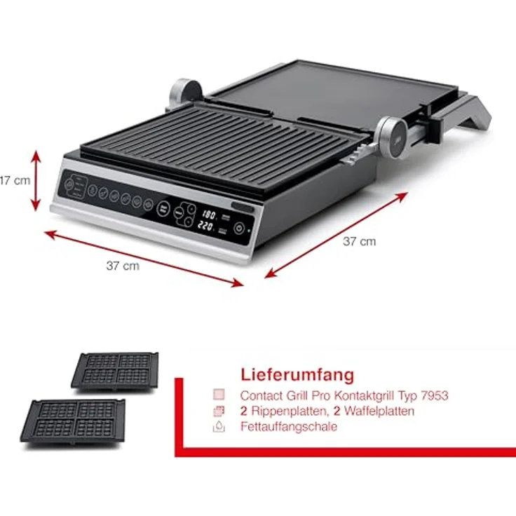 Solis Waffle & Contact Grill Pro, Kontaktgrill mit 2000 Watt Leistung, 5 Grillprogrammen und Edelstahl-Design – Bild 6