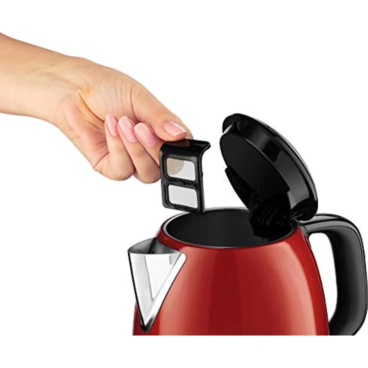 Russell Hobbs Mini-Wasserkocher Colours+ rot, 1,0l, 2400W, Schnellkochfunktion, herausnehmbarer Kalkfilter, optimierte Ausgusstülle, kleiner Reisewasserkocher, kompakter Teekocher 24992-70 – Bild 5