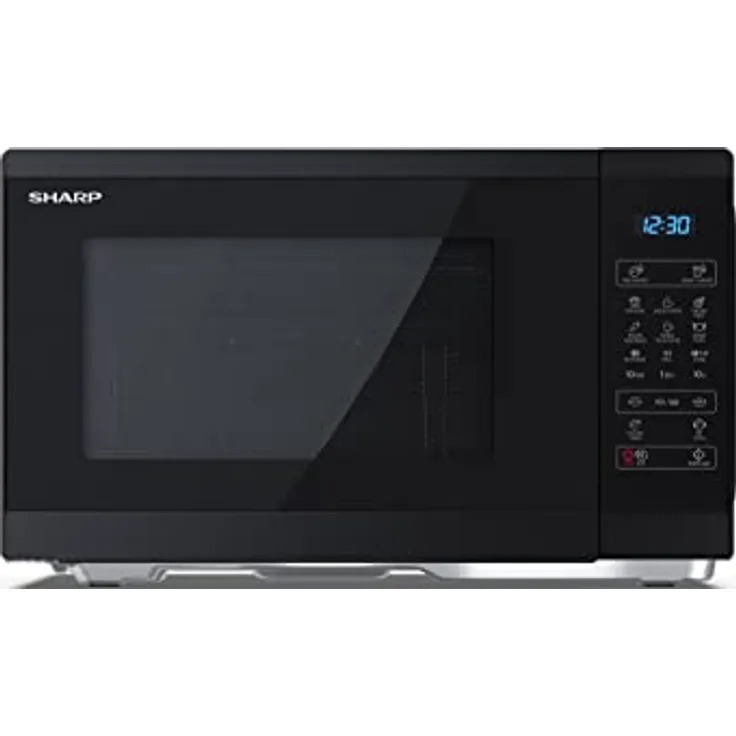 SHARP YC-MG252AE-B Mikrowelle mit Grill (Mikrowelle: 900W, Grill: 1000W, 11 Leistungsstufen, Auftaufunktion, Abmessungen 47,2 x 28 x 34,5 cm), schwarz