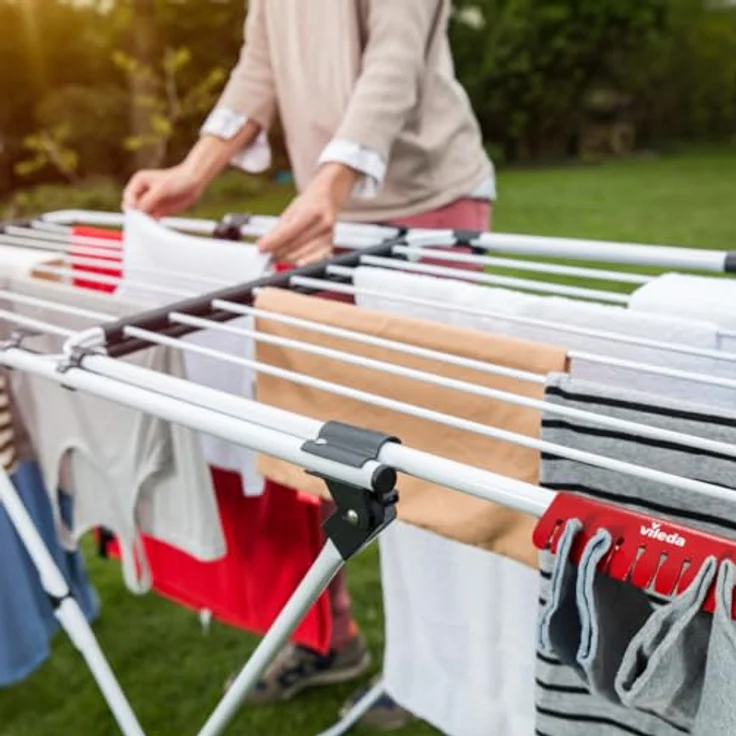 Vileda Doble ausziehbarer Wäscheständer, weiß – Bild 6