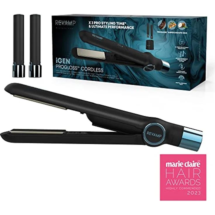 Revamp Progloss iGen kabelloses Keramik-Glätteisen – Tragbare, kabellose Glätteisen, ultraschnelle digital gesteuerte Hitze, Abschaltautomatik, USB-Ladekabel – Must-Have für die Reise – Bild 2