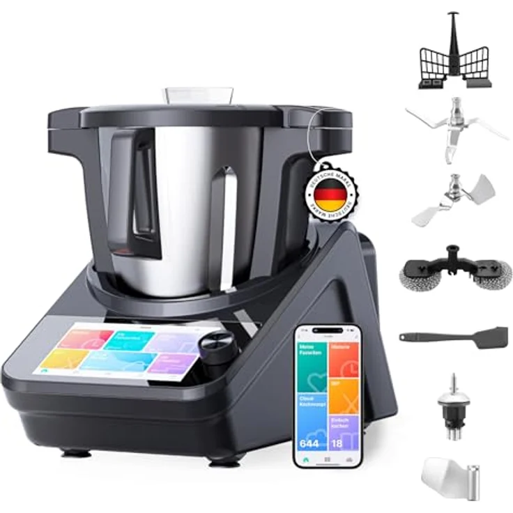 LIFENAXX Meisterkoch LX-050 Küchenmaschine mit WLAN, 11 Programmen, 4,7 L Behälter, Touchdisplay, integrierter Waage & App-Steuerung – Bild 2