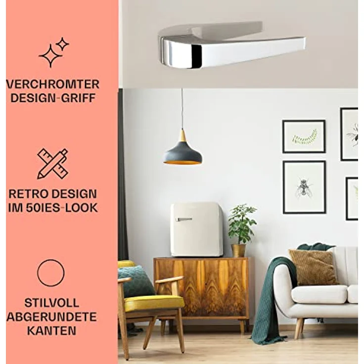 Klarstein Mini Kühlschrank mit Gefrierfach, 32L Mini-Kühlschrank für Getränke & Kosmetik, Kleine Minibar im Retro-Design, Kühlschrank Klein & Leise, Kleiner Skincare Kühlschrank für Zimmer in Retro Schwarz – Bild 3