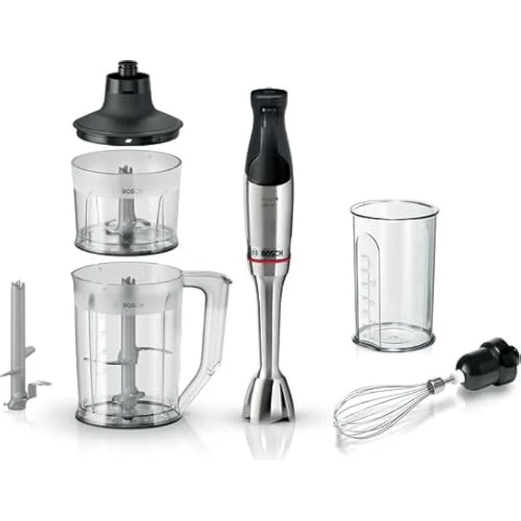 Bosch Serie 6 Stabmixer ErgoMaster MSM6M852, 1200 W mit QuattroBlade System und Keramik-Kupplung, Edelstahl – Bild 1