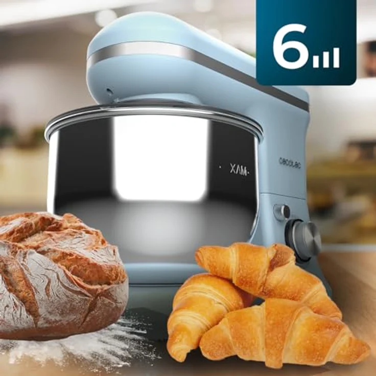 Cecotec Rühr- und Knetmaschine Cecomixer Merengue 5L 1200 Ice-Cream Blau. 1200 W, 5-Liter-Schüssel aus Edelstahl und Zubehör zum Schlagen und Kneten, inklusive Funktion zum Eiscreme machen – Bild 4