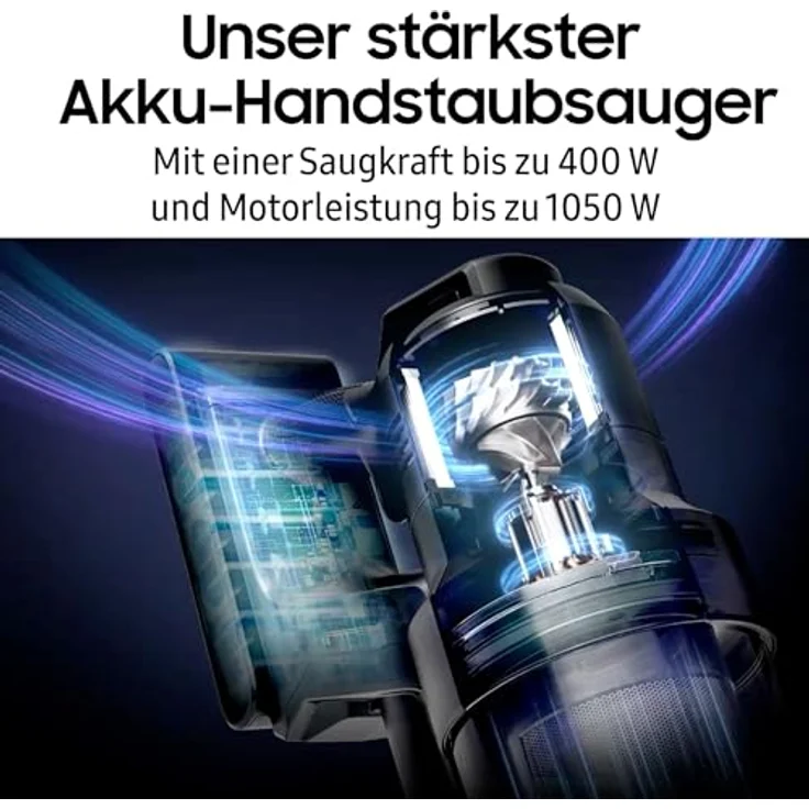 Samsung Akku-Handstaubsauger BESPOKE AI Jet Ultra 400W Akku+ CompleteClean, VS90F40EEM/WD, 1100 W, beutellos, kabellos, 100 min Laufzeit – Bild 8