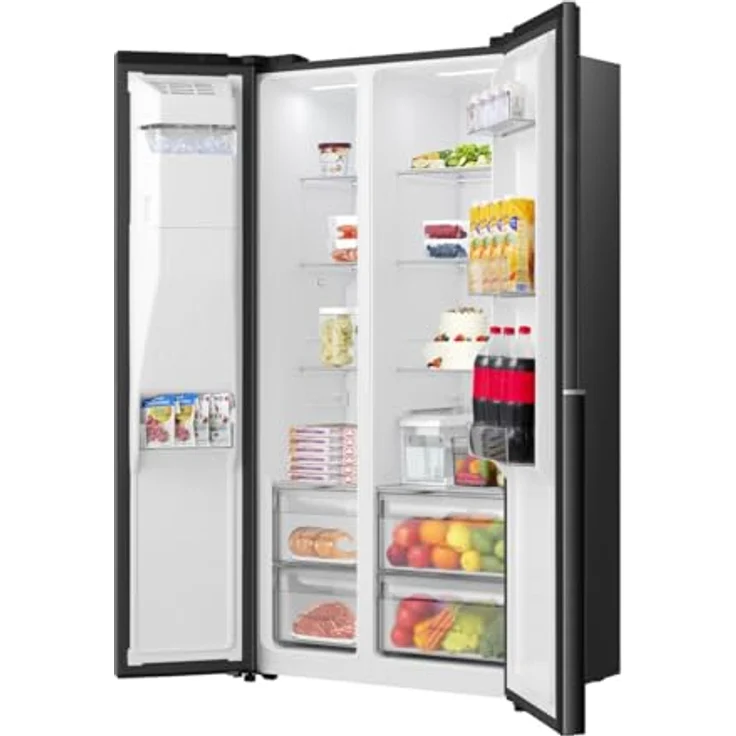 Gorenje NRS917E61BX, Side-by-side Kühl-/Gefrierkombination mit 528 Liter Volumen, NoFrost Plus, Schwarz – Bild 6