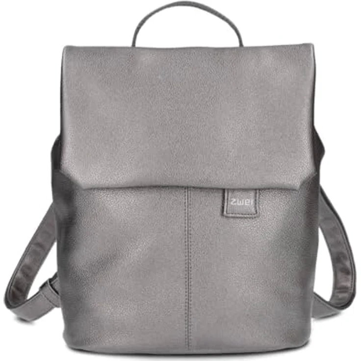 Zwei Mademoiselle.M City Rucksack, grau, 29 cm, 100% Polyurethan, 24 cm x 13 cm – Bild 3