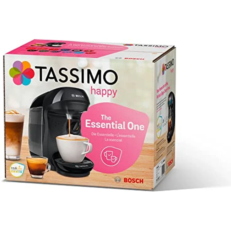 Bosch Tassimo Happy Kapselmaschine TAS1002N Kaffeemaschine by Bosch, über 70 Getränke, vollautomatisch, geeignet für alle Tassen, platzsparend, 1400 W, schwarz/anthrazit – Bild 3