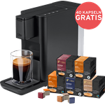 TCHIBO Qbo ICONIC Kapselmaschine, hochfunktionale Brühtechnologie, Schwarz, inkl. 40 Kapseln