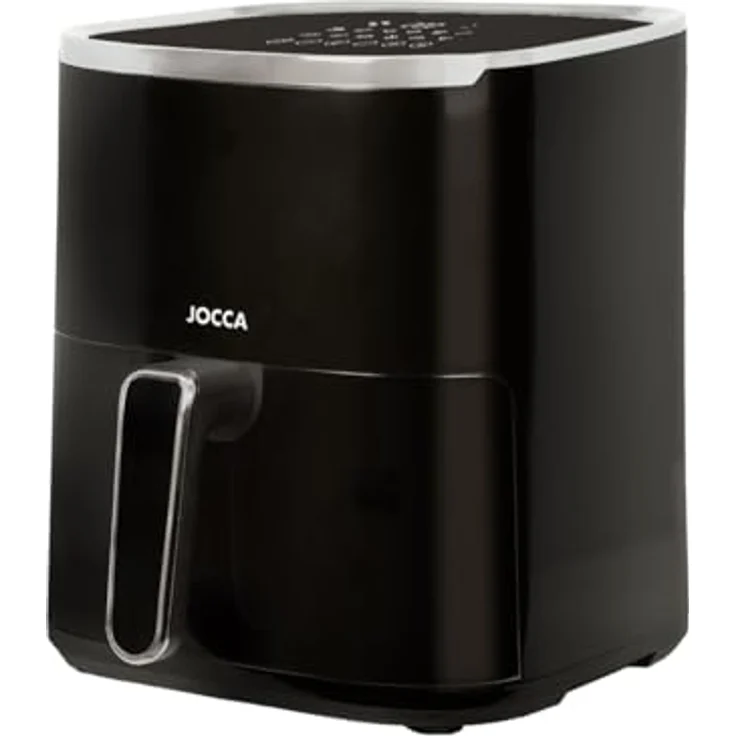 JOCCA Heißluftfritteuse 5L, ölfreie Fritteuse 1450W mit LED Touch Screen, einstellbarer Temperatur und 8 voreingestellten Programmen (Schwarz) – Bild 2