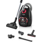 Bosch Staubsauger mit Beutel Serie 8 BGB75X650, für Allergiker, Hygiene-Filter, 10 Jahre Motorgarantie, XXL-Polster- und Fugendüse, 650 W, schwarz