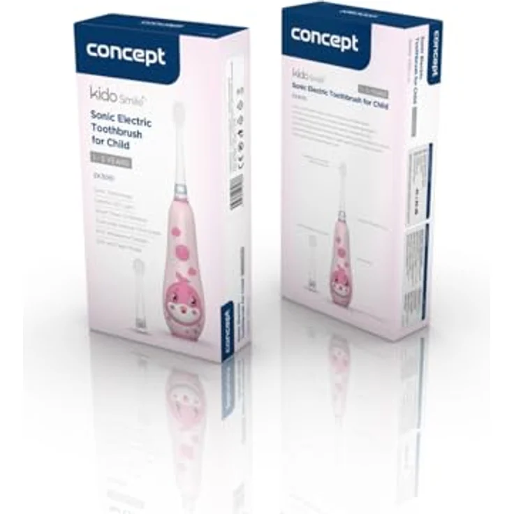Concept Kido Smile ZK3010, elektrische Zahnbürste für Kinder 1-5 Jahre, pink, sanfte Zahnreinigung, schützt vor Karies, lustiges Design – Bild 9