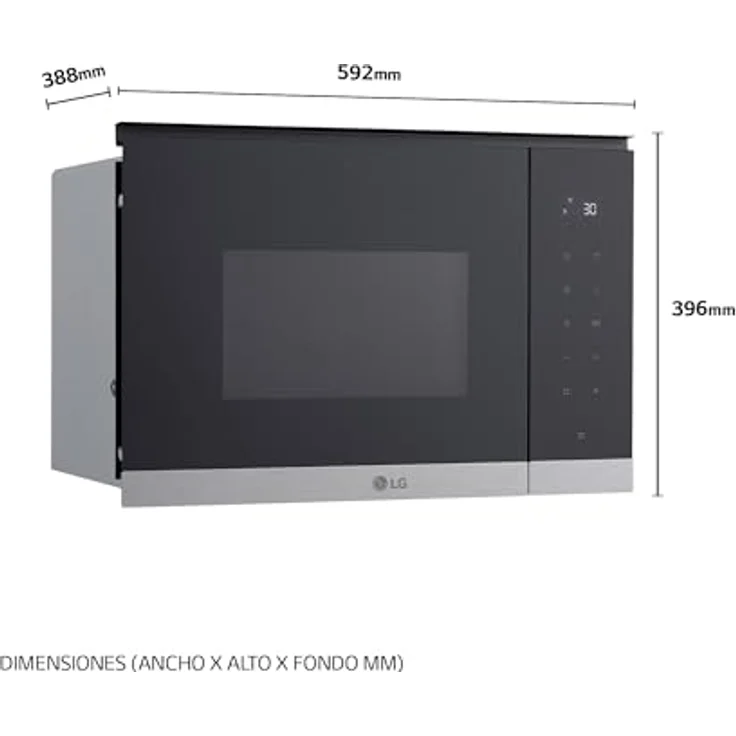 Teka MG7Z2593D Grill-Mikrowelle, integriert, 25 L, 1450 W, Schwarz Edelstahl, mit LED-Display und Touch-Steuerung – Bild 2
