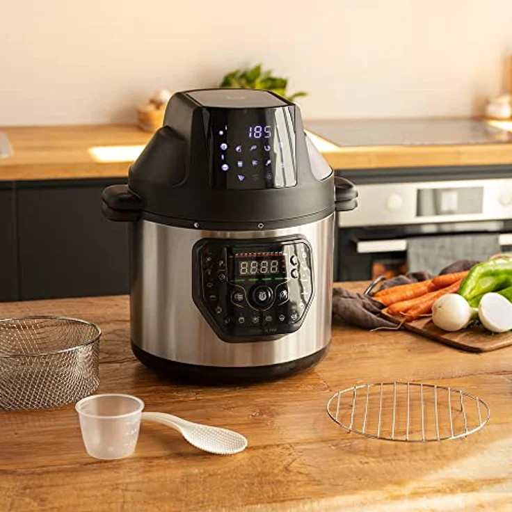 Cecotec programmierbarer Herd mit GM H Fry Air Fryer Kopf. Multifunktions-Küchenroboter, 6 Liter Fassungsvermögen, vorgeschobener Deckel, 24 Stunden programmierbar, einstellbare Temperatur, Rezeptbuch – Bild 2
