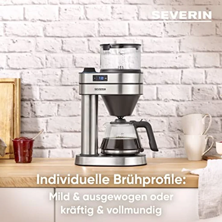 SEVERIN KA 5760 Filterkaffeemaschine Caprice?, 1450, 1 Liter, Edelstahl-gebürstet-schwarz-matt – Bild 3