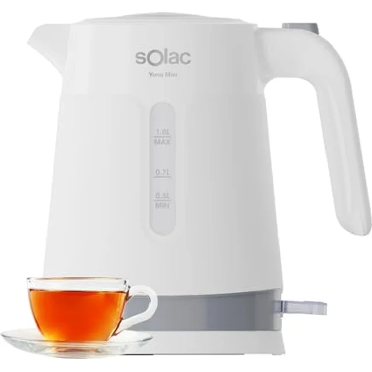 Solac KT5852 Wasserkocher, Edelstahl und Kunststoff, 2200 W, 1 L, mit doppelter Wand und Überhitzungsschutz – Bild 1