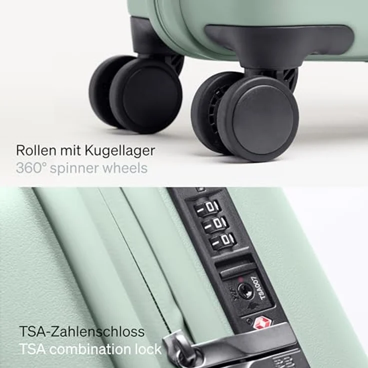 GOT BAG Koffer RE:Shell Cabin aus recyceltem Polycarbonat | Handgepäck Koffer mit gepolsterter 17" Laptoptasche praktischer Innenaufteilung | 36 Liter Füllvolumen Koffer Hartschale (Reef) – Bild 4