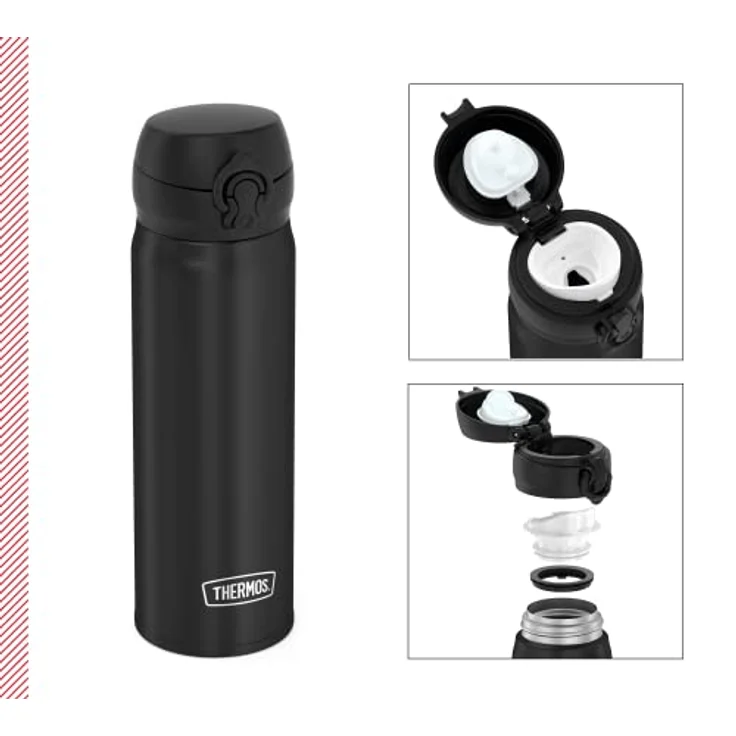 THERMOS 4035.232.050 Thermosflasche Ultralight, Edelstahl Mat Black 0,5 l, extrem leicht, nur 210 g, 10 Stunden heiß, 20 Stunden kalt – Bild 2