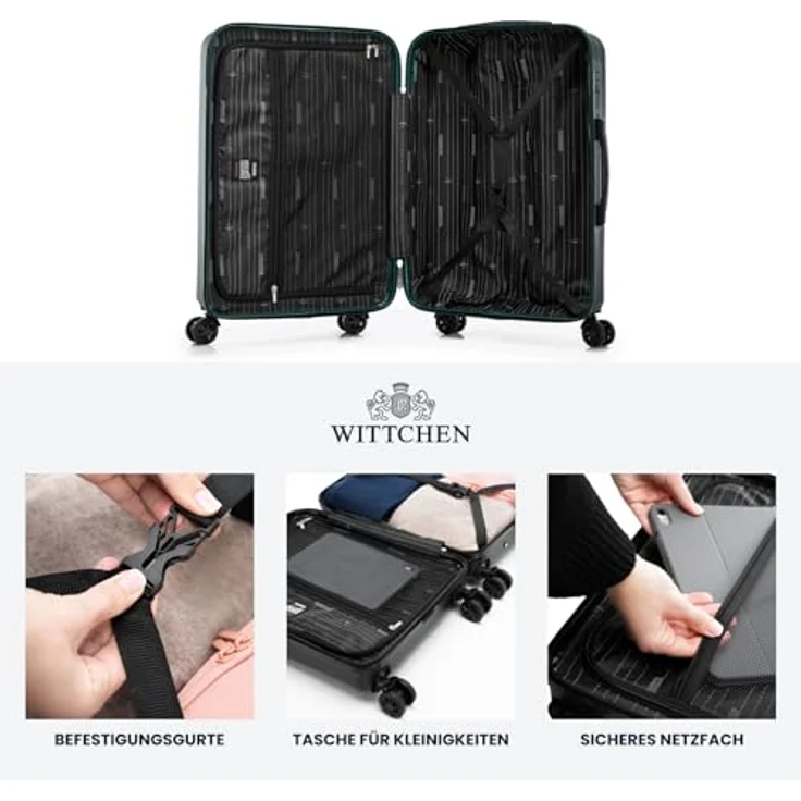 WITTCHEN Skyspeed Line Medium Koffer, Hartschalenkoffer aus ABS mit Kombinationsschloss und Teleskopgriff, Grün, 67x45x26 cm, 3,6 kg – Bild 5
