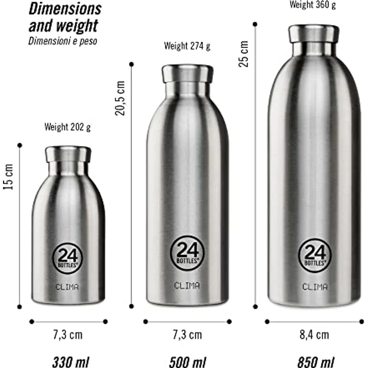 24Bottles Clima Flasche - 330ml/500ml/850ml Thermosflasche mit 100% Versiegeltem Deckel (12 Stunden Heiße Getränke 24 Stunden Kalt), ökologische Edelstahlflaschen (Formal Grey, 500 ml) – Bild 5