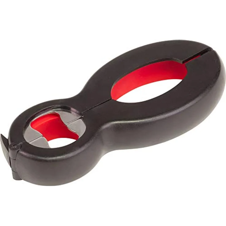 Westmark Multi-Öffner, Gummierte Innenfläche, 14 x 6 cm, Edelstahl/Kunststoff, Schwarz/Rot, 10552270 – Bild 1